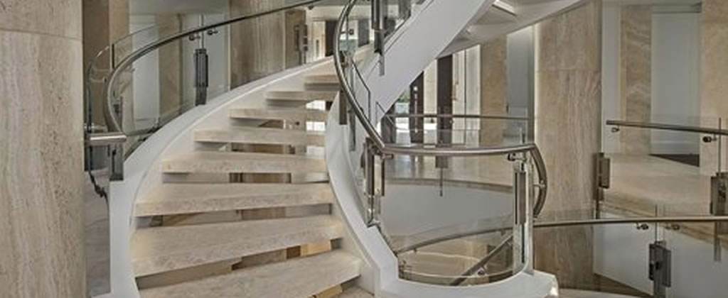 <span>Color:</span> Navona Cross Cut 
<span>Project:</span> Stair Treads, flooring, columns, Michigan